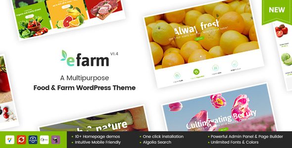 eFarm 2.1.1 - A Multipurpose Food & Farm WordPress Theme