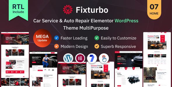 Fixturbo 1.0.3 - Car Service & Auto Repair Elementor WordPress Theme MultiPurpose