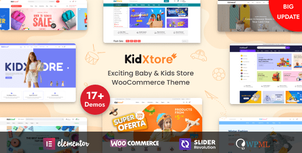 KidXtore 2.7 - Kids Clothing and Toys Store Elementor WooCommerce WordPress Theme