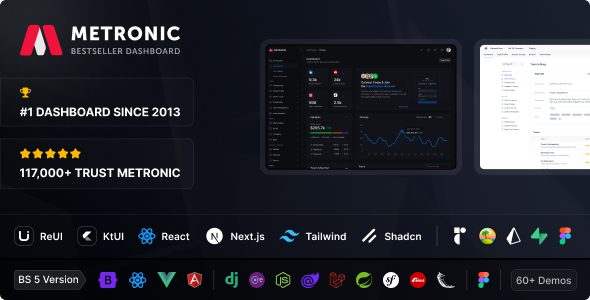 Metronic 9.2.0 - Tailwind, Bootstrap, React, Next.js, Vue, Angular, Laravel Admin Dashboard HTML Template