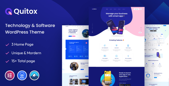 Quitox 1.0.4 - Software & IT Solutions WordPress Theme