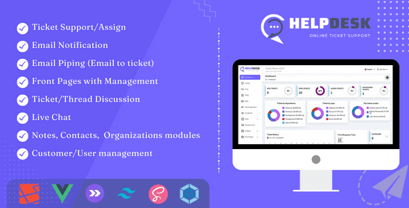 Ticket System 4.0.7 - Laravel HelpDesk Pro with Email to Ticket Support