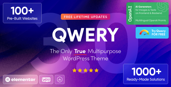 Qwery 3.5.0 - Multi-Purpose Business WordPress & WooCommerce Theme + ChatGPT