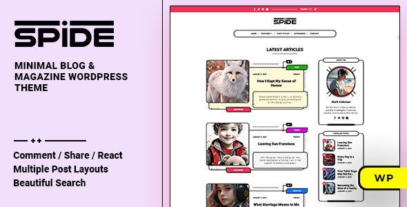 Spide 1.0.5 - Personal Blog & Magazine WordPress Theme