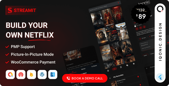 Streamit 1.4.0 - Movie, TV Show, Video Streaming Flutter App With WordPress Backend