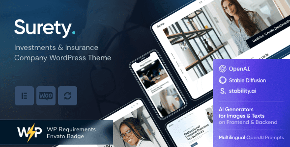 Surety 1.6.0 - Finance Insurance Accountant WordPress Theme