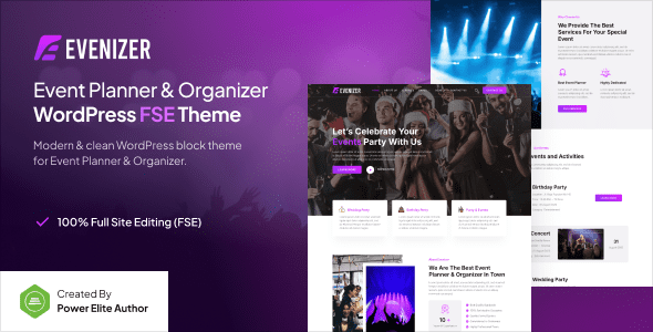 Evenizer 1.0.1 - Event Planner & Organizer FSE WordPress Theme