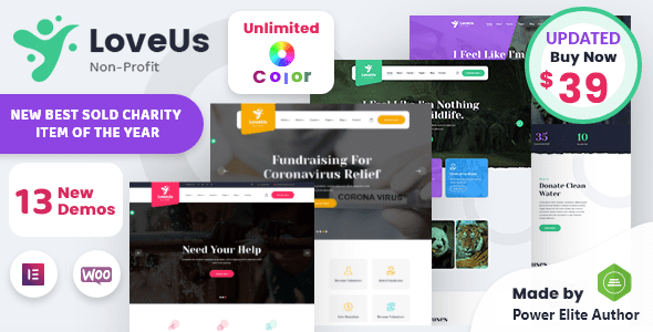 Loveus 3.8 - NonProfit Charity WordPress Theme