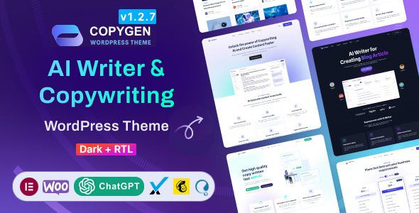 CopyGen 1.3.1 - AI Writer & Copywriting Landing Page WordPress Theme