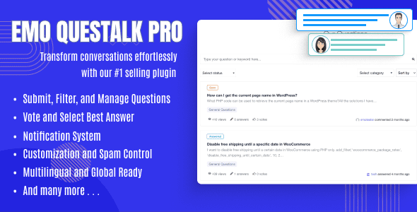 EMO Questalk Pro 1.0.8 - Your Ultimate Question & Answer Forum WordPress Plugin