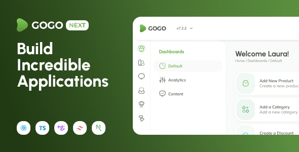 Gogo 6.3.0 - Next React Typescript MUI Tailwind Admin Template