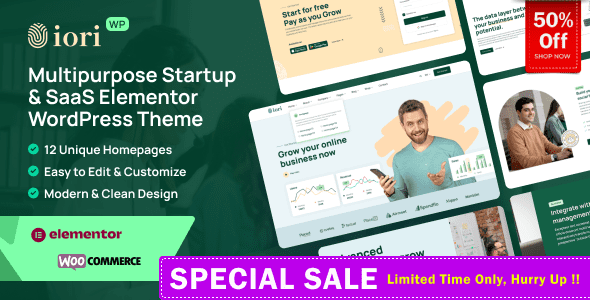 iori 1.0.8 - Multipurpose Startup & SaaS Software Technology Elementor WordPress Theme