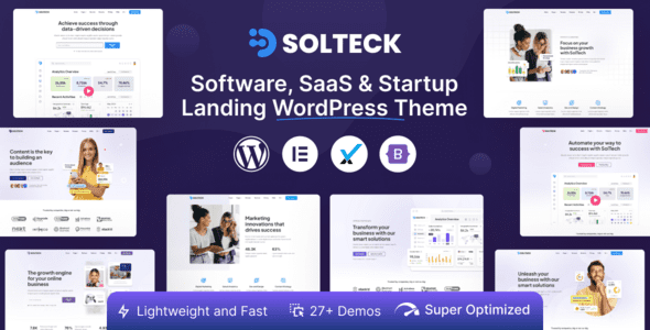 SolTeck 1.0.4 - Software, Startup & SaaS Landing WordPress Theme