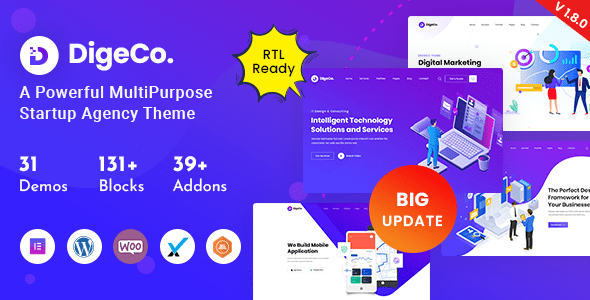 Digeco 2.2.1 - Startup Agency WordPress Theme