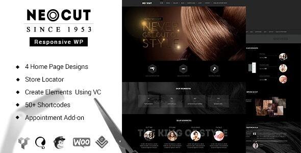 Neo Salon 3.8 - Barber Shop WordPress Theme