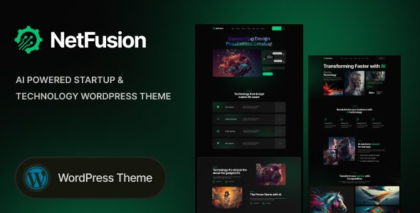 NetFusion 1.0.0 - AI Powered Startup & Technology WordPress Theme