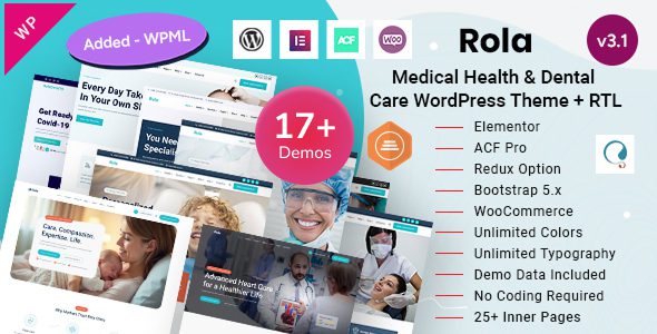Rola 3.1 - Medical Health, Dentist Clinic & Healthcare WordPress Theme Rola 3.1 - Medical Health, Dentist Clinic & Healthcare WordPress Theme
