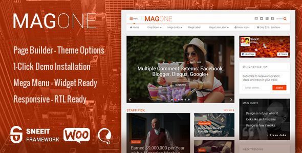 MagOne 9.0 -­ News Magazine WordPress Theme