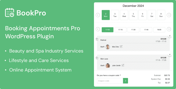 BookPro 1.1.1 - Appointment Booking WordPress Plugin