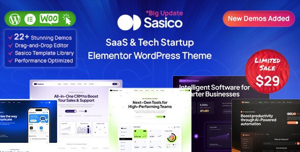 Sasico 1.1.4.1 - SaaS & Tech Startup WordPress Theme Sasico 1.1.4.1 - SaaS & Tech Startup WordPress Theme
