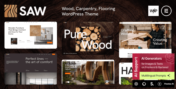 Saw 1.0.0 - Wood, Carpentry, Flooring WordPress Theme