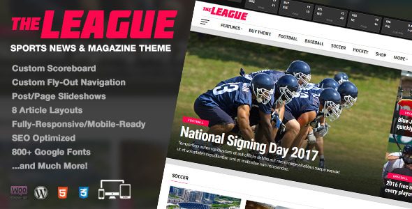 The League 4.6.2 - Sports News & Magazine WordPress Theme The League 4.6.2 - Sports News & Magazine WordPress Theme