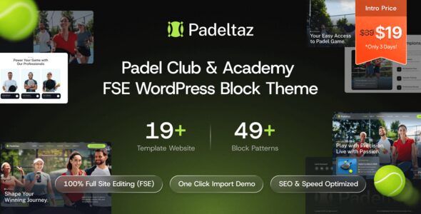 Padeltaz 1.0.0 - Padel Club and Sports Academy FSE WordPress Block Theme