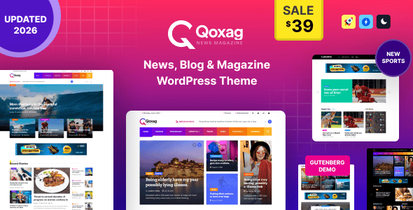 Qoxag 2.1.3 - Newspaper Magazine News WordPress Theme Qoxag 2.1.3 - Newspaper Magazine News WordPress Theme