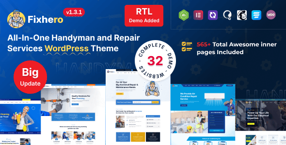 Download Free Fixhero 1.3.1 - Handyman & Repair Services WordPress Theme Fixhero 1.3.1 - Handyman & Repair Services WordPress Theme