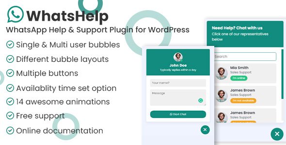 Download Free WhatsApp Chat Help WordPress 3.3.0 WhatsApp Chat Help WordPress 3.3.0