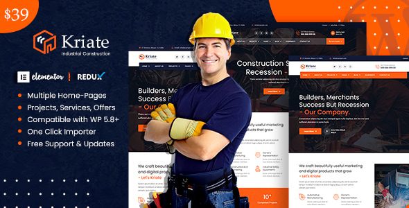 Download Free Kriate 1.2.8 - Industrial Construction Multipurpose WordPress Theme Kriate 1.2.8 - Industrial Construction Multipurpose WordPress Theme