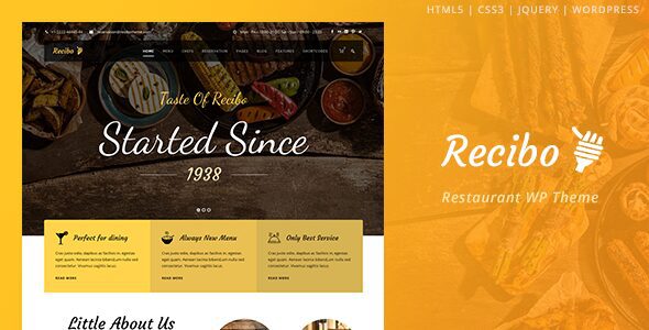 Recibo 1.4.6 - Restaurant WordPress Theme Recibo 1.4.6 - Restaurant WordPress Theme