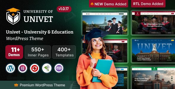 Univet 1.0.17 - University Education WordPress Theme Univet 1.0.17 - University Education WordPress Theme