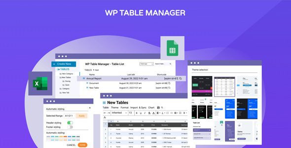 WP Table Manager 4.0.1 – WordPress Table Editor Plugin