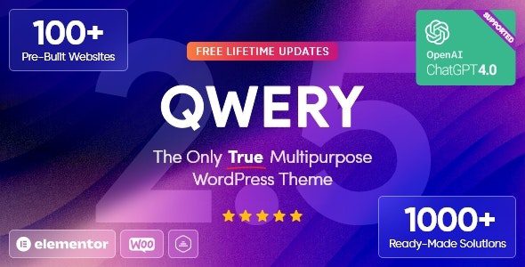 Qwery 2.1.0 Nulled - Multi-Purpose Business WordPress & WooCommerce Theme + ChatGPT