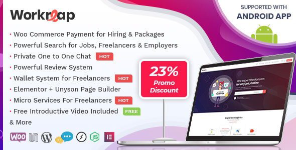 Free Download workreap 2 6 9 nulled freelance marketplace and directory wordpress theme