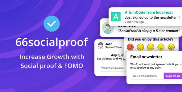 66socialproof 29.0.0 – Social Proof & FOMO Widgets Notifications (SAAS)