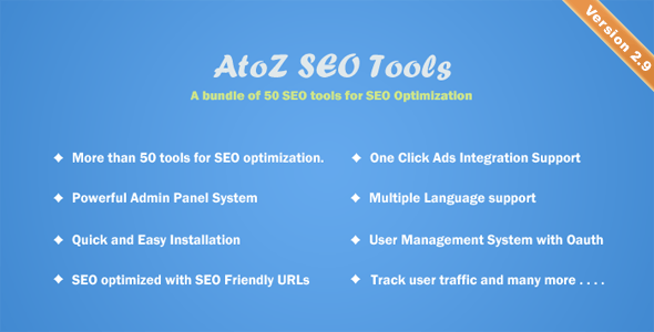 AtoZ SEO Tools 3.6 Nulled - Search Engine Optimization Tools
