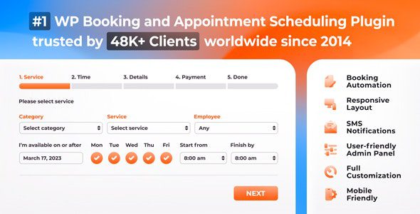 Bookly Pro 7.5 Nulled + Addons - Appointment Booking and Scheduling Software System