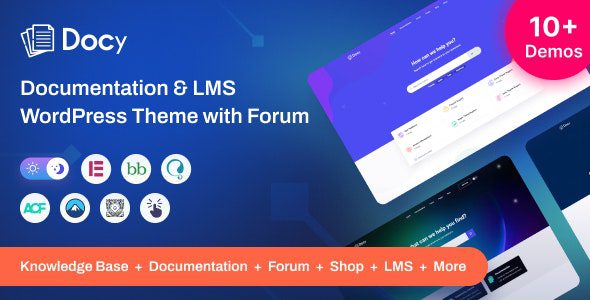 Docy 3.3.2 Nulled - Premium Documentation, Knowledge base & LMS WordPress Theme with Helpdesk Forum