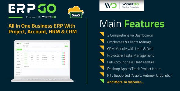 ERPGo SaaS 4.8.0 Nulled – All In One Business ERP With Project, Account, HRM, CRM & POS