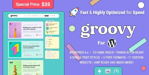 Groovy 1.1.0 - Modern & Lightweight Blog for WordPress