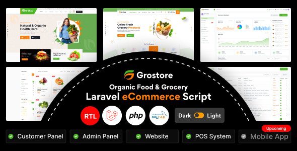 GroStore 2.1.0 - Food & Grocery Laravel eCommerce with Admin Dashboard