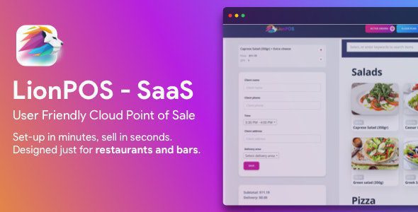 Lion POS 3.5.0 - SaaS Point Of Sale Script for Restaurants and Bars with floor plan