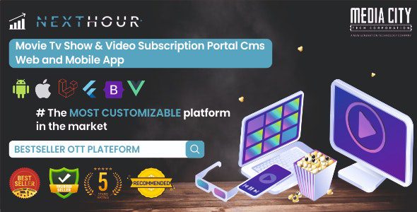 Next Hour 5.4 - Movie Tv Show & Video Subscription Portal Cms Web and Mobile App