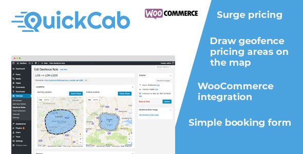 QuickCab 1.2.8 — Плагин заказа такси WooCommerce