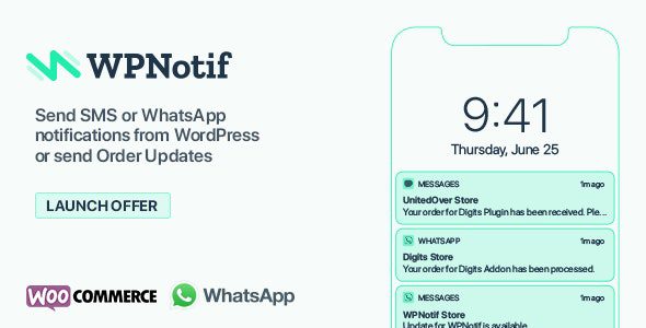 WPNotif 2.9.4.1 - WordPress SMS & WhatsApp Message Notifications