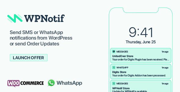 WPNotif 3.1.3.5 - WordPress SMS & WhatsApp Message Notifications WPNotif 3.1.3.5 - WordPress SMS & WhatsApp Message Notifications