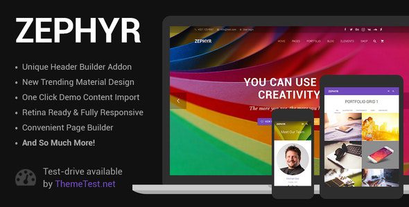 Zephyr 8.21.2 Nulled - Material Design WordPress Theme