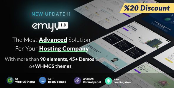 EMYUI 1.8 - Multipurpose Web Hosting with WHMCS Template